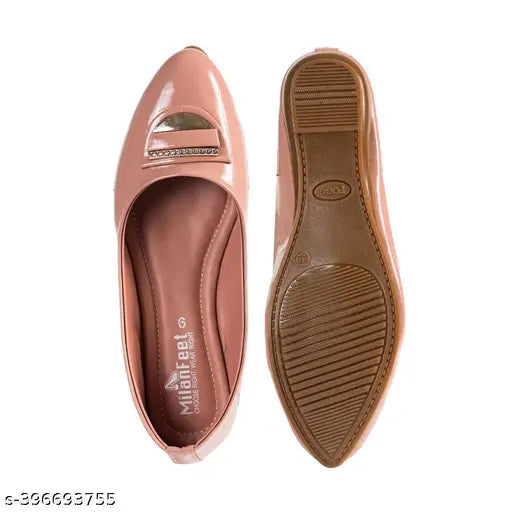 Synthetic leather MilanFeet_Art_001 flat boots for modern women, closed back with embellishments. Ind-3 to Ind-8 sizes available. Made in India