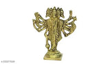 Gold-plated Panchmukhi Hanuman idol, intricate detail, Indian temple artistry