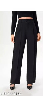 Cotton Lycra ANARA FASHIONN trousers with pockets, solid net, high-rise style for women, perfect fit with 28, 30, 32, 34, 36 waist sizes