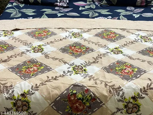 Reversible double bed cotton comforter with quilted texture, ideal for AC use - CozyDreams by Shri Sanwalia