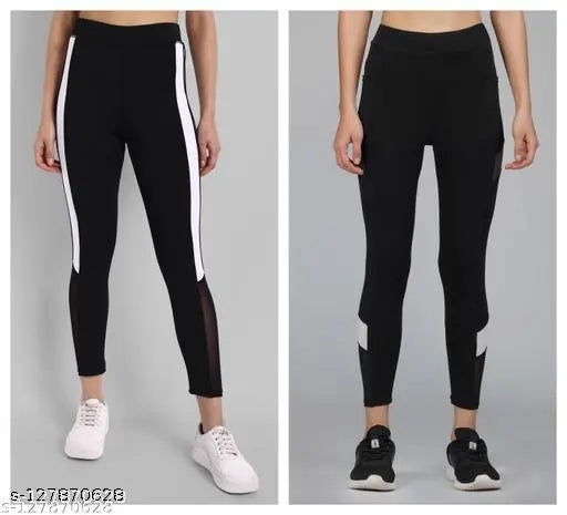 Striped modal jeggings for women, best for gym & casual wear. Modal lycra stretchable material, classic fit, sizes 24-44 (waist 28-44, length 35 in, hip 30-44)