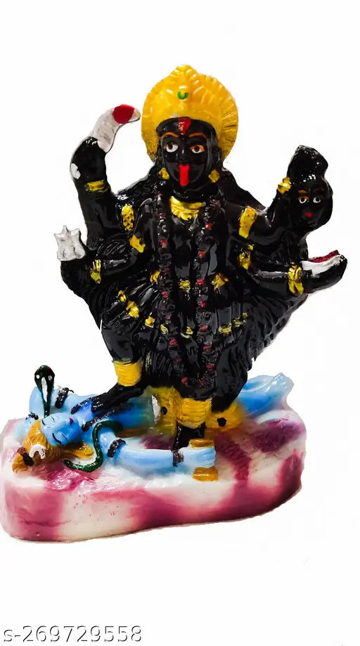 Multicolor, 13cm Ashish Collection Kali Mata Devi Handicraft Statue - Indian religious figurine for spiritual pooja, decorative showpiece