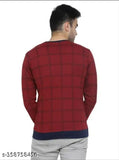 Multicolored men's cotton long-sleeve T-shirt with printed net pattern, available in sizes M, L, and XL. Made in India