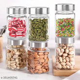 300ml cube glass canister for pickles, spices, jam, pulses - airtight, clear, space-saving kitchen storage