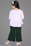 Cotton blend Kuta pant, self-design straight palazzos for kids, 2-11 years