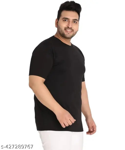 Large black cotton men's shirt, oversize style in XXXL, 4XL, 5XL, 6XL, and 7XL sizes. India-made quality clothing for plus-sized men