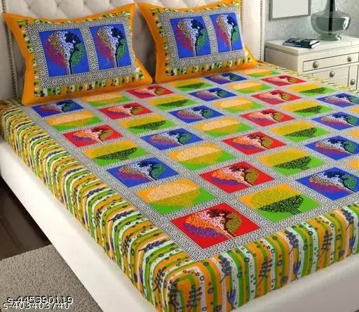 Classy Jaipuri bed skirts, vibrant Indian print for modern bedroom decor