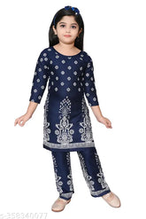Printed Rayon Kurta Palazzo Set for Kids 4-7 years, Indian ethnic wear with exquisite print and comfortable palazzos