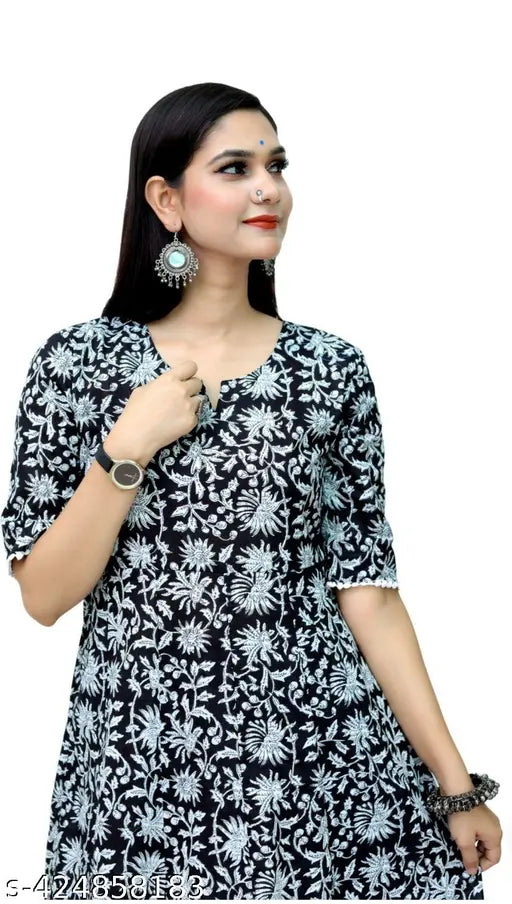 Printed Rayon rayon-viscose kurta set with palazzos, women's fashionable Indian wear