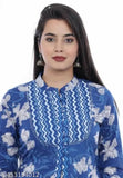 Stylish printed cotton kurti palazzo set with three-quarter sleeves, single set, sizes S-XXL, Indian origin