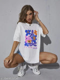 Veroconic oversized printed cotton t-shirt, short sleeves, women & girls, India