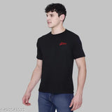 Trendy cotton blend half sleeves men's t-shirt, solid color fashion for casual wear