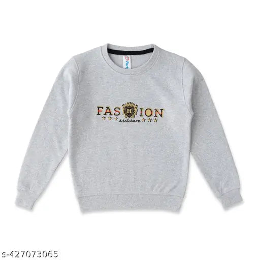 Printed cotton blend boys' sweatshirt pack of 4, featuring long sleeves and classic round neckline