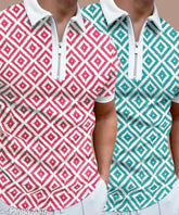 Cotton blend half sleeves printed collar t-shirt, polyester fabric, classic men's polo neck style, India origin
