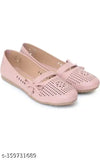 Peach synthetic ballerinas, slip-on women's footwear in Ind-4, 5, 6, 7, 8 sizes from India