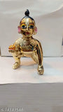 Brass Krishna Idol 'Laddu Gopal 5 no size', intricate and ornate Hindu decor showpiece