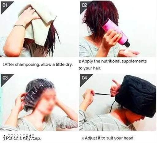 Pink cotton spa heat cap for women's thermal treatment at home