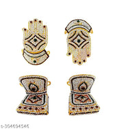 Metal Varalakshmi Hastham and Padam idol set, intricate detailing, traditional Indian decor for pooja purposes