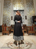 Rayon Anarkali Kurta with printed combo, long sleeves and single sizes available in India (S-XXXL)