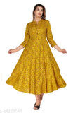 Rayon full-flared Anarkali gown with three-quarter sleeves, printed combo in latest fashion trends. Indian women's designer dress, XXL (44in bust, 50in size length), comfortable for all-day wear