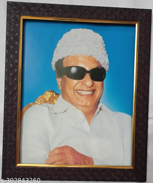 Large Dr. MGR photo frame, Former Chief Minister of Tamil Nadu, commemorative art piece from India
