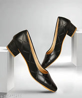 Black synthetic formal partywear heels, textured bellies from TWINSSHOE brand - slip-on style for women's events (India)