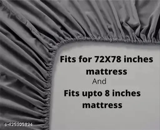Glace cotton stripe fitted double bedsheet, superfine quality with 2 pillow covers, ideal for summer, 78 x 72 inches