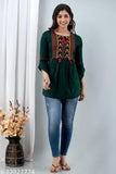Embroidered casual short gown for women, Indian-made, size M (bust 38in)