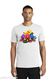 Shri Jagannath printed white t-shirt, polyester, short sleeves, great quality print, round neck, Indian origin