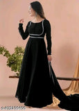 Black lace Georgette kurti with three-quarter sleeves, solid design. Kurti with matching dupatta on mannequin