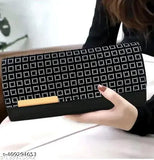 Grey faux-leather clutch bag with 5 compartments, embellished design. Ethical, versatile accessory for women's everyday style