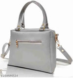 Grey PU sling bag, 2-compartment style with free size, pink accent, women's fashionable sling bag for girls, Indian origin