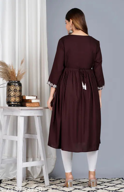 Embroidered rayon DN MODI blouse with three-quarter sleeves, India-made fashion wear for women M/L/XL/XXL sizes