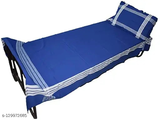 NISSI 100% cotton single size hospital bedsheet, checked pattern, 150 thread count, ideal for adults, home use, India origin