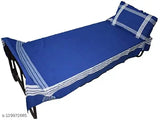 NISSI 100% cotton single size hospital bedsheet, checked pattern, 150 thread count, ideal for adults, home use, India origin