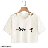 Delux Look Branded premium quality cotton crop tops, short sleeves with printed net design. Size: S-XL. Indian-made fashion top on hanger