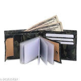 Black faux leather JnD Mens Military CardHolder Pocket Wallet, solid pattern, 2 compartments and RFID protection, perfect gift for men