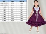Purple cotton blend sleeveless gown for girls, perfect for festivals and parties. Made in India, size 12-18 months with bust size 18 inches
