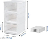 Clear plastic net 3-tier shoe organizer by ELIGHTWAY MART for efficient home storage