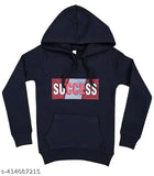 Black cotton unisex printed hoodie for kids aged 2-4 years, featuring a "pointel" design. Made in India