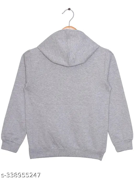 Indian-made, printed cotton blend kids' full sleeve hoodie with long sleeves and kidS print