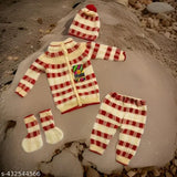 Trendy embellished wool sweater set for boys, 0-2 months, Indian origin