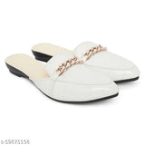 Patent leather, PVC almond toe loafers with textured pattern and open back net, women's comfortable slip-on mule sandals for daily casual wear, size IND-7 (foot length size: 25cm), made in India