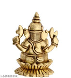 Brass Ganesh Laxmi Idol, intricately detailed 350gm ganesha statue for home decorative showpiece, Indian craftsmanship in focus