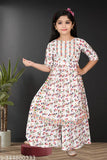 Modern girls Kurta & Palazzo, printed A-line sharara in cotton blend fabric - soft, comfortable and well-fitting. Available sizes: 4-5Y, 5-6Y, 8-9Y, 9-10Y, 10-11Y, 6-7Y, 7-8Y, 11-12Y. Origin: India