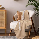 Yellow striped chevron delight cotton throw, 100% cotton with fringes, medium weight for all seasons, ideal for indoor/outdoor use