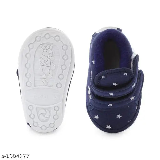 Multi-colored canvas and PVC baby booties with velcro fastening, trendy design on net pattern, suitable for sizes 6 months to 2.5 years (India origin)