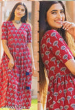 Printed viscose rayon fabric kurti, XS to XXXL sizes, Indian ethnic wear for women