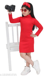 High red wool sweater for kids, solid design, 5-6 years size from Barkat Designing Planet