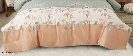 Premium cotton elastic fitted bedsheets, double bed with all-around elastic, 220 TC supersoft, botanical print, for 78x728 inches mattress